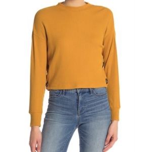 June & Hudson Mustard Yellow Crop Shirt
